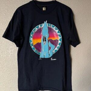 Vintage Single Stitch Puffy Paint With Rhinestones Tucson Coyote Tee